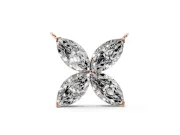 Marquise Lab-Grown Diamond Four-Petal Flower Pendant Necklace | V-Prong Tips | Rose Gold