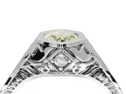 Marquise Vintage Bezel Engagement Ring Setting for a Fancy Yellow Lab-Grown Diamond | Engraved Band | Platinum