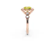 Radiant Cut Floral Engagement Ring Setting for a Fancy Yellow Lab-Grown Diamond | Petal Frame | Rose Gold