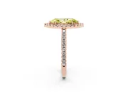 Marquise Pave Halo Engagement Ring Setting for a Fancy Yellow Lab-Grown Diamond | Pave Band | Rose Gold