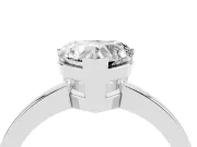 Heart Cut Diamond Solitaire Ring Set in White gold with Prong Head and Smooth Polished Band