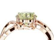 Round Bypass Solitaire Engagement Ring Setting for a Fancy Yellow Lab-Grown Diamond | Pavé and Plain Strands | Rose Gold