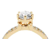 Marquise Channel Set Solitaire Engagement Ring Setting | Rope Collar Head | Yellow Gold