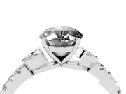 Oval Leaf Pavé Engagement Ring Setting for a Black Center | Leaf Motif Shoulders | Sterling Silver