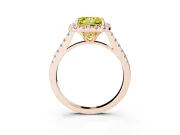 Princess Cut Raised Halo Engagement Ring Setting for a Fancy Yellow Lab-Grown Diamond | Rose Gold