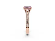 Emerald Cut Pave Split Shank Engagement Ring Setting for a Fancy Pink Lab-Grown Diamond | Double Claw Prongs | Rose Gold