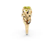 Asscher Cut Leaf Bypass Engagement Ring Setting for a Fancy Yellow Lab-Grown Diamond | Yellow Gold