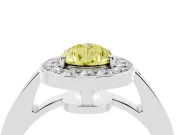 Fancy Yellow Pear Cut Diamond Halo Pavé Engagement Ring Set in Silver with Bezel Setting