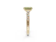 Emerald Cut Graduated Solitaire Engagement Ring Setting for a Fancy Yellow Lab-Grown Diamond | Yellow Gold