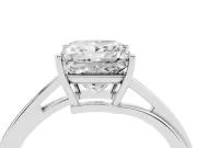 Princess Cut Diamond Solitaire Twist Band Ring Set in Platinum with Prong Setting