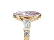 Marquise Tapered Baguette Engagement Ring Setting for a Fancy Pink Lab-Grown Diamond | Yellow Gold