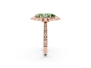Marquise Scalloped Halo Engagement Ring Setting for a Fancy Green Lab-Grown Diamond | Milgrain Edges | Rose Gold