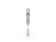 Round Lab-Grown Diamond Graduated Twisted Pavé Wedding Band | Marquise Motifs | Platinum