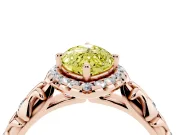 Marquise Leaf Halo Engagement Ring Setting for a Fancy Yellow Lab-Grown Diamond | Rose Gold