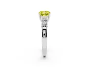 Cushion Cut Five Stone Engagement Ring Setting for a Fancy Yellow Lab-Grown Diamond | White Gold