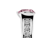 Heart-Shaped Half Bezel Engagement Ring Setting for a Fancy Pink Lab-Grown Diamond | White Gold