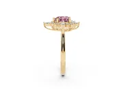 Heart-Shaped Engagement Ring Setting for a Fancy Pink Lab-Grown Diamond | Yellow Gold - Design NV-24790