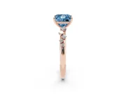 Princess Cut Graduated Solitaire Engagement Ring Setting for a Fancy Blue Lab-Grown Diamond | Rose Gold