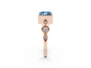 Princess Cut Vintage Engagement Ring Setting for a Fancy Blue Lab-Grown Diamond | Rose Gold - Design NV-24637