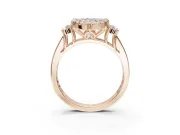 Pear-Shaped Halo Side Cluster Engagement Ring Setting | Graduated Channel Band | Rose Gold