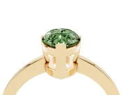 Fancy Green Marquise Cut Diamond Solitaire Ring Set in Yellow gold with Prong Head and Smooth Polished Band