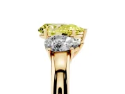 Pear-Shaped Three Stone Engagement Ring Setting for a Fancy Yellow Lab-Grown Diamond | Yellow Gold - Design NV-24844