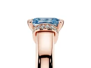 Emerald Cut Pavé Collar Engagement Ring Setting for a Fancy Blue Lab-Grown Diamond | Rose Gold
