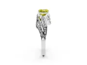 Asscher Cut Bypass Hidden Halo Engagement Ring Setting for a Fancy Yellow Lab-Grown Diamond | Graduated Pavé | Platinum