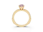 Marquise Vintage Pavé Engagement Ring Setting for a Fancy Pink Lab-Grown Diamond | Yellow Gold