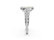 Radiant Cut Halo Engagement Ring Setting for a Fancy Yellow Lab-Grown Diamond | Graduated Channel Band | Platinum