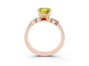 Princess Cut Floral Engagement Ring Setting for a Fancy Yellow Lab-Grown Diamond | Marquise Side Stones | Rose Gold