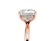 Princess Cut Diamond Solitaire Ring Set in Rose gold with Thin Band and Prong Setting