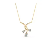 Round Lab-Grown Diamond Intertwined Pendant Necklace | Staggered Trio | Yellow Gold