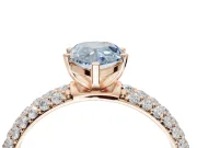 Pear-Shaped Domed Pavé Engagement Ring Setting for a Fancy Blue Lab-Grown Diamond | Rose Gold