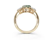 Heart-Shaped 3 Stone Engagement Ring Setting for a Fancy Green Lab-Grown Diamond | Yellow Gold - Design NV-24895