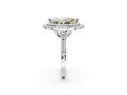 Canary Yellow Marquise Lab-Grown Diamond Double Halo Statement Ring Set in Platinum with Pavé Band