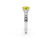 Round Five Stone Engagement Ring Setting for a Fancy Yellow Lab-Grown Diamond | Sterling Silver