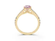 Pear-Shaped Graduated Split Shank Engagement Ring Setting for a Fancy Pink Lab-Grown Diamond | Yellow Gold