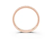 Engraved Milgrain Band Set in Rose gold with Vintage-Inspired Pattern