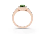 Emerald Cut Halo Engagement Ring Setting for a Fancy Green Lab-Grown Diamond | Rose Gold - Design NV-24751