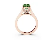 Cushion Cut Graduated Pavé Engagement Ring Setting for a Fancy Green Lab-Grown Diamond | Rose Gold