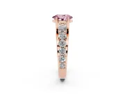 Oval Graduated Engagement Ring Setting for a Fancy Pink Lab-Grown Diamond | Rose Gold