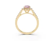 Pear-Shaped Raised Halo Engagement Ring Setting for a Fancy Pink Lab-Grown Diamond | Yellow Gold
