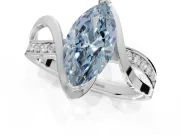 Marquise Bypass Solitaire Engagement Ring Setting for a Fancy Blue Lab-Grown Diamond | Platinum