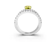 Emerald Cut Split Shank Pavé Engagement Ring Setting for a Fancy Yellow Lab-Grown Diamond | Platinum