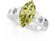 Marquise Tension Style Engagement Ring Setting for a Fancy Yellow Lab-Grown Diamond | Sterling Silver