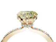 Heart-Shaped Pavé Engagement Ring Setting for a Fancy Yellow Lab-Grown Diamond | Yellow Gold - Design NV-24928