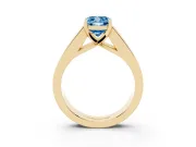 Cushion Cut Channel-Set Engagement Ring Setting for a Fancy Blue Lab-Grown Diamond | Yellow Gold