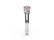 Cushion Cut Engagement Ring Setting for a Fancy Pink Lab-Grown Diamond | Sterling Silver - Design NV-24908