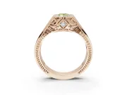 Marquise Vintage Bezel Engagement Ring Setting for a Fancy Yellow Lab-Grown Diamond | Engraved Band | Rose Gold